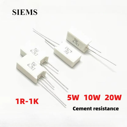 2/5Pcs RX27 vertical cement resistor 5W 10W 20W 1R-1K Ohm cement resistor