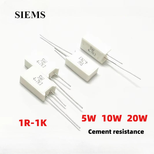 2/5Pcs RX27 vertical cement resistor 5W 10W 20W 1R-1K Ohm cement resistor