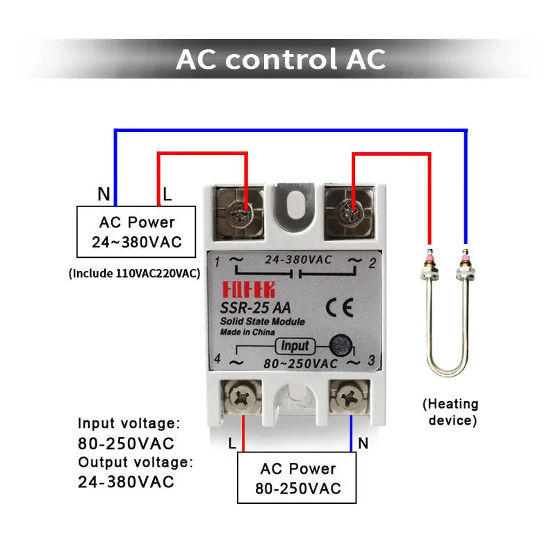 Solid State Relay 3-32V DC TO 24-380V AC SSR 10DA 25DA 40DA SSR-10DA SSR-25DA SSR-40DA 10A 25A 40A