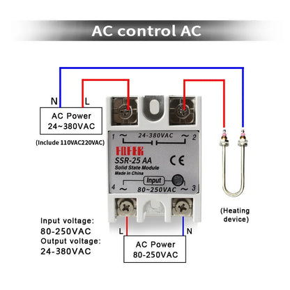 Solid State Relay 3-32V DC TO 24-380V AC SSR 10DA 25DA 40DA SSR-10DA SSR-25DA SSR-40DA 10A 25A 40A