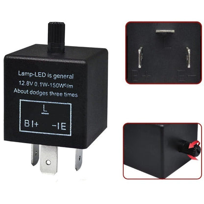 Led Flasher Relay CF-13 3 Pins Adjustable Turn Signal Relay for Led Lights Hyper Blink Flash Resolve Rapid Quick Flash Issue