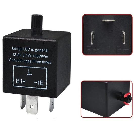 Led Flasher Relay CF-13 3 Pins Adjustable Turn Signal Relay for Led Lights Hyper Blink Flash Resolve Rapid Quick Flash Issue