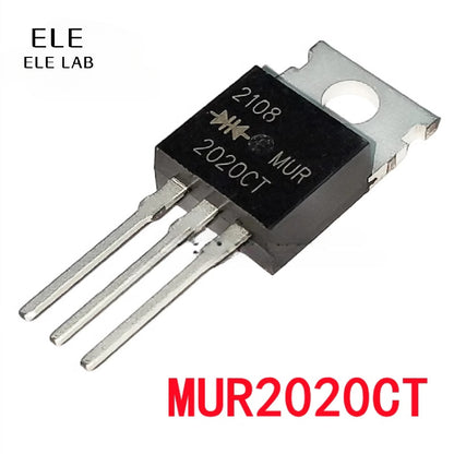 Original MUR2020CT MUR2020CTR 20A 200V Rectifier Diode Pair Matched High-Power Bridge Rectifier Diodes for AC/DC Conversion