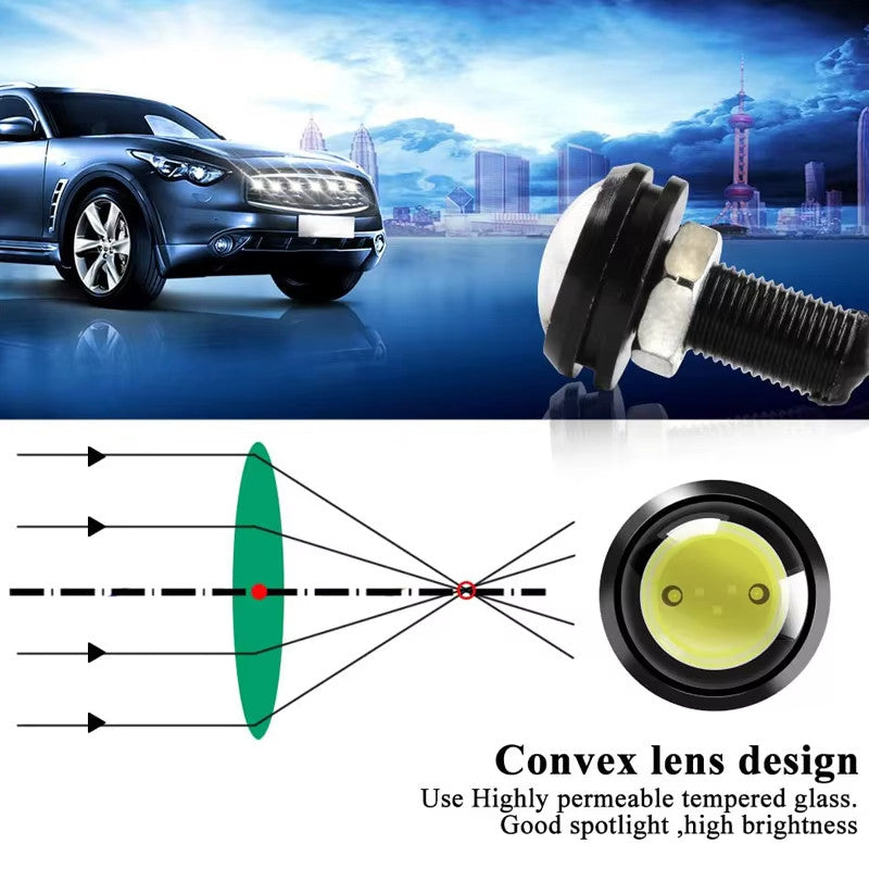 Multiple Colors 18MM Car Eagle Eye Silver Shell DRL Led Daytime Running Lights LED 12V Reversing Parking Signal Automobiles Lamp