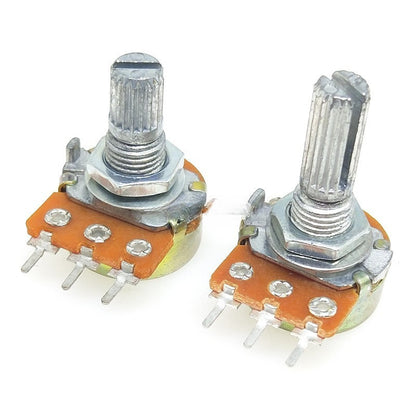 5PCS WH148 Potentiometer 3Pin 6Pin 15mm 20mm Shaft with Nuts and Washers Linear Potentiometers B1K B2K B5K B10K B20K B50K B100K B500K B1M