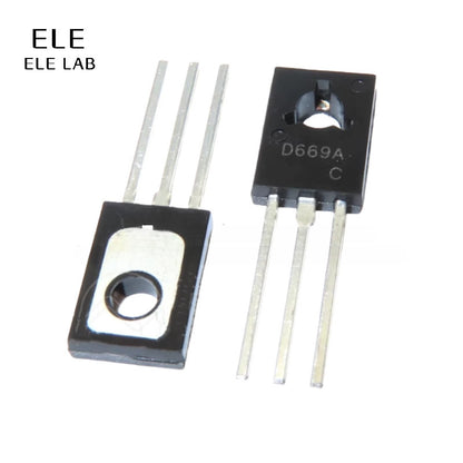 20/10Pcs Original 2SD669A 2SB649A TO-126 Complementary Bipolar Transistors (NPN/PNP Pair) - D669A Audio Power Amplifier Driver Transistors, 160V 1.5A