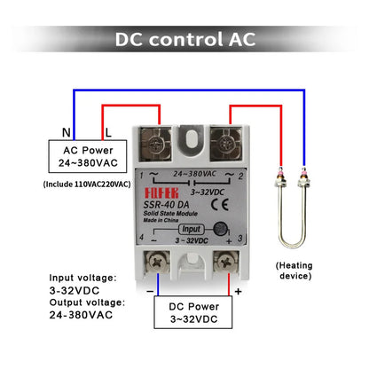 Solid State Relay 3-32V DC TO 24-380V AC SSR 10DA 25DA 40DA SSR-10DA SSR-25DA SSR-40DA 10A 25A 40A