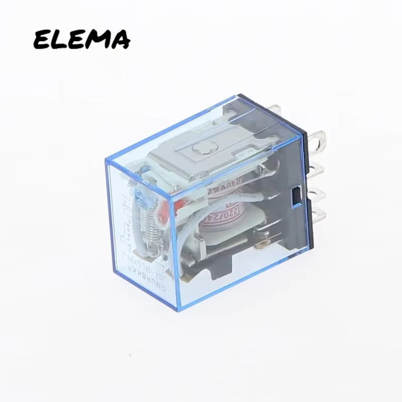 AC 220V DC 24V 12V Small Electromagnetic Relay 5A 8Pin 14Pin Coil Power Relay w Base MY2NJ LY2NJ MY4NJ HH52P HH54P