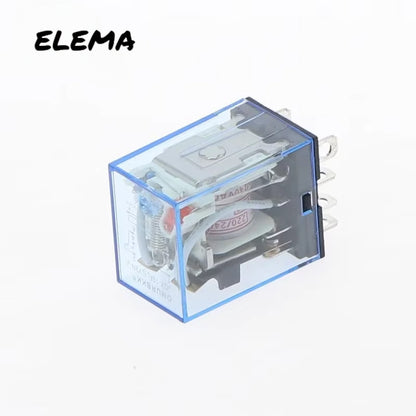 AC 220V DC 24V 12V Small Electromagnetic Relay 5A 8Pin 14Pin Coil Power Relay w Base MY2NJ LY2NJ MY4NJ HH52P HH54P