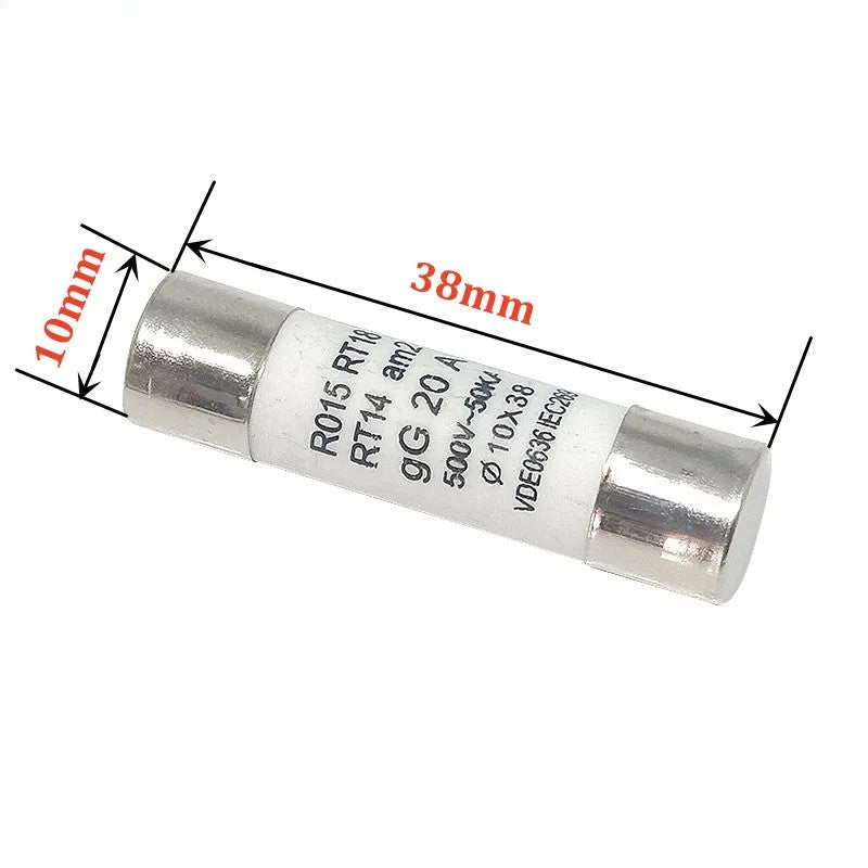 5Pcs R015 Ceramic Fuse 10x38mm 0.5A 500V RT18 RO15 1A 2A 3A 4A 5A 6A 8A 10A 16A 20A 25A 32A 40A 10*38mm