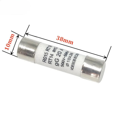 5Pcs R015 Ceramic Fuse 10x38mm 0.5A 500V RT18 RO15 1A 2A 3A 4A 5A 6A 8A 10A 16A 20A 25A 32A 40A 10*38mm