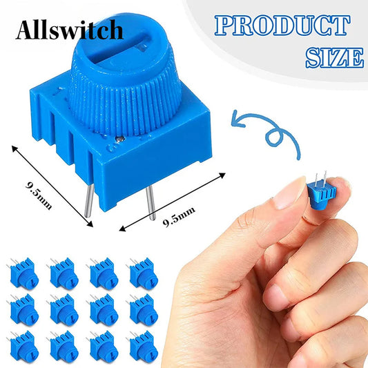 10/5Pcs 3386 3386P Potentiometer Resistor Single Turn Breadboard Trim Potentiometer with Knob for Arduino Trimpot