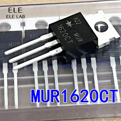 5Pcs Original MUR Series TO-220 Rectifiers MUR860 MUR1520 MUR1560 MUR1620 MUR1640 MUR1660CT 8A-16A 600V-1000V High Voltage Fast Recovery Diodes