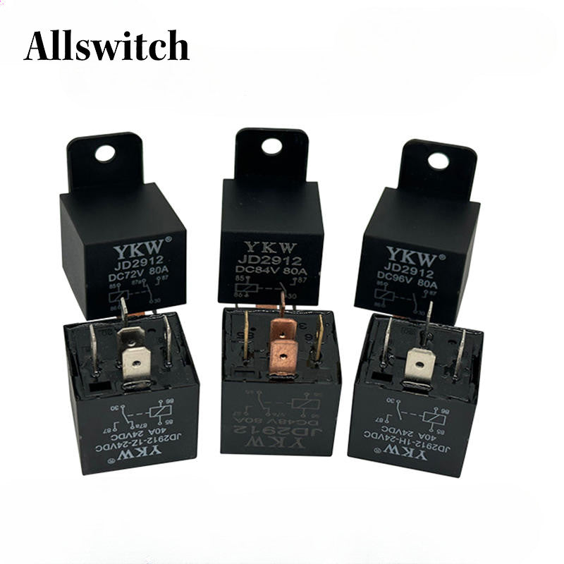 40A 80A Auto Car Relay JD2912 with Socket Wire 4Pin 5Pin DC 12V 24V 36V 48V 72V with Mounting Hole Coil Power 1.8W Automobile Control Device