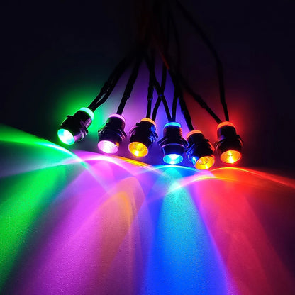 5Pcs 5mm LED with Wire Socket Pre-Wired LEDs Bulb 5V 12V 24V Emitting LED Diode with 20cm Wire Signal Indicator Lights 8mm Panel Mount
