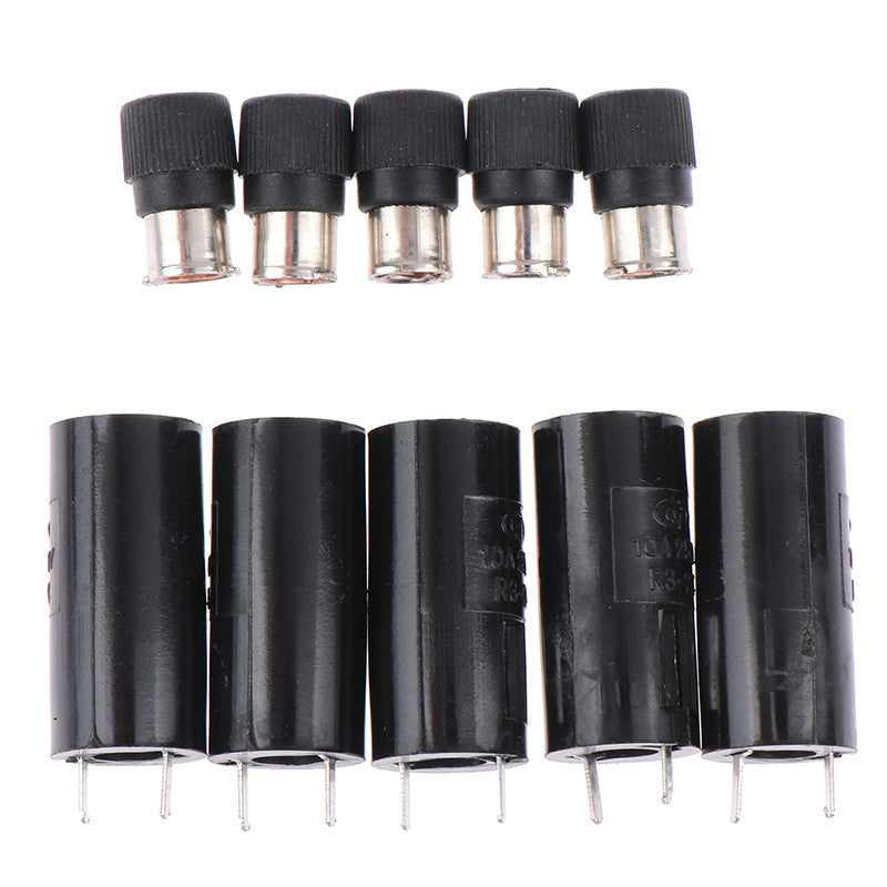 Fuse Holder PTF-45 PTF-50 for Glass Fuse Tube 5*20mm 10A250V PCB Panel Mounting Vertical/Horizontal High Temperature Resistance Fuse Boxes