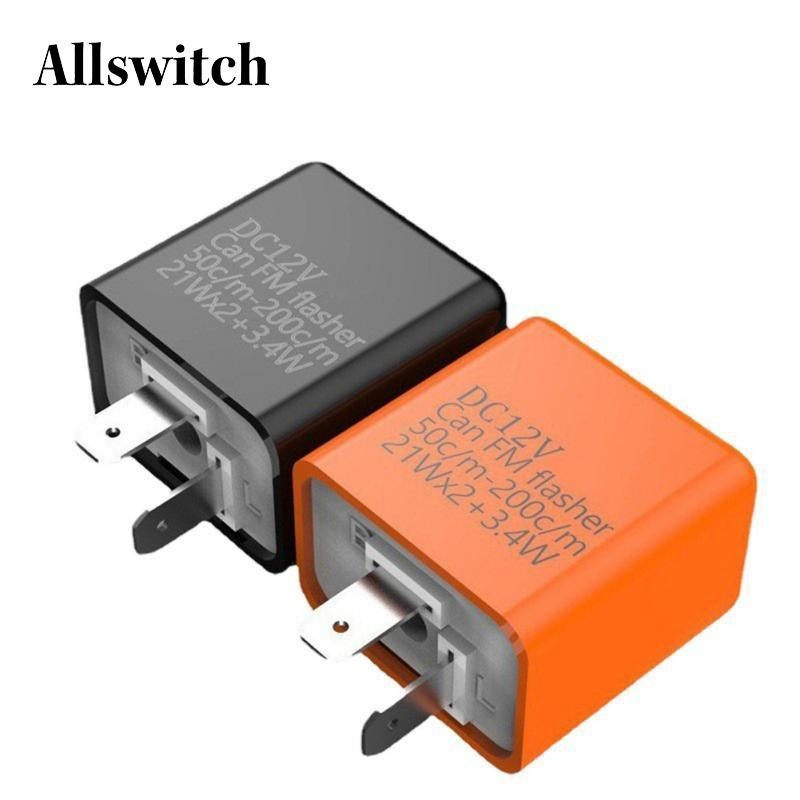 Flasher Relay 12V 2 Pin Adjustable Frequency of Turn Signals Blinker Indicator Relays for Motorcycle Motorbike Accessories