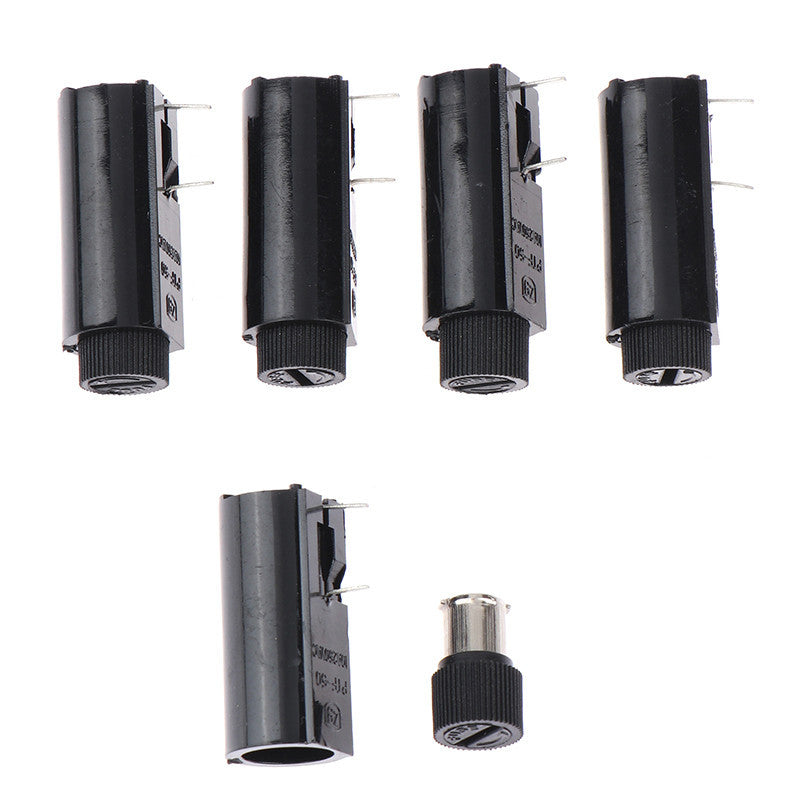 Fuse Holder PTF-45 PTF-50 for Glass Fuse Tube 5*20mm 10A250V PCB Panel Mounting Vertical/Horizontal High Temperature Resistance Fuse Boxes