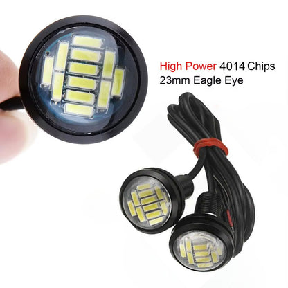 23mm Car Eagle Eye LED Daytime Running Light 4014 12SMD Backup Reversing Lamp Parking Lamp Turn Signal Automobiles Lamps