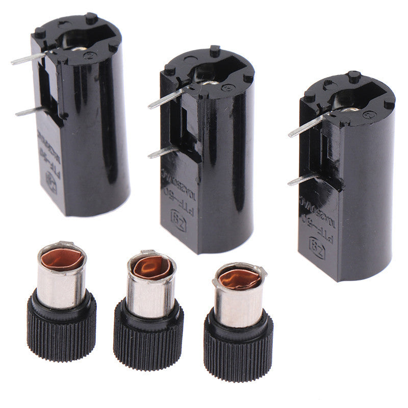 Fuse Holder PTF-45 PTF-50 for Glass Fuse Tube 5*20mm 10A250V PCB Panel Mounting Vertical/Horizontal High Temperature Resistance Fuse Boxes