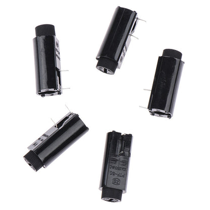 Fuse Holder PTF-45 PTF-50 for Glass Fuse Tube 5*20mm 10A250V PCB Panel Mounting Vertical/Horizontal High Temperature Resistance Fuse Boxes