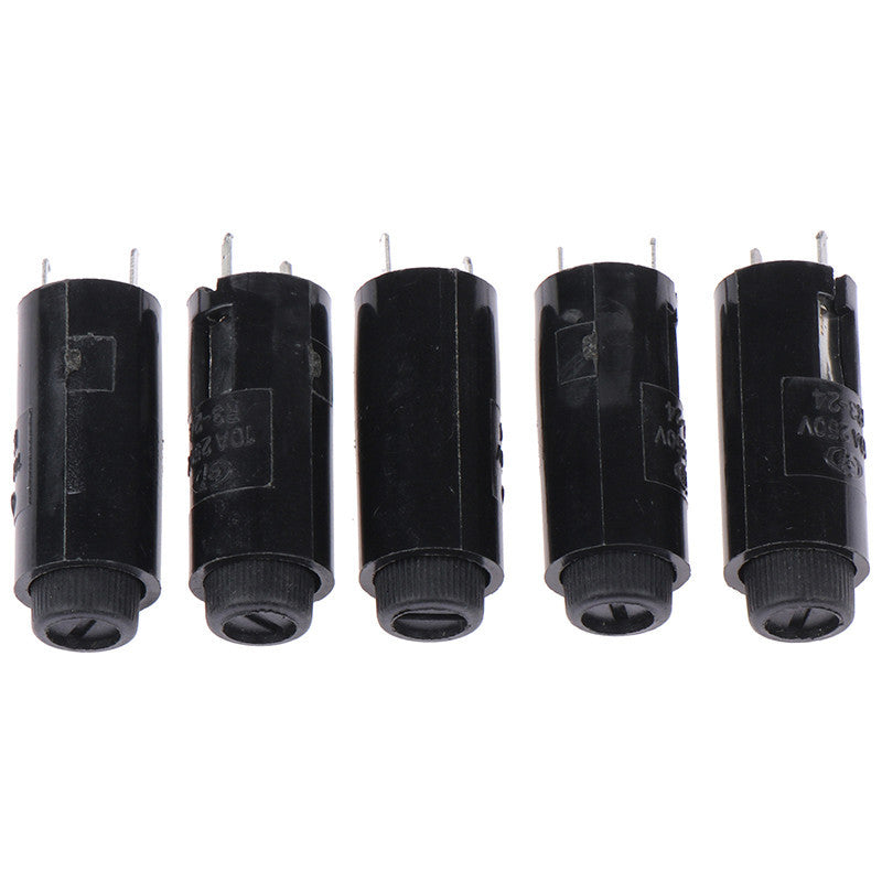 Fuse Holder PTF-45 PTF-50 for Glass Fuse Tube 5*20mm 10A250V PCB Panel Mounting Vertical/Horizontal High Temperature Resistance Fuse Boxes