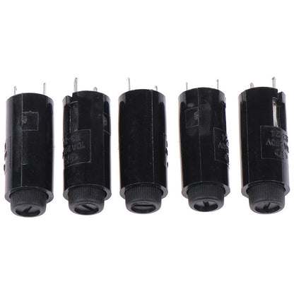 Fuse Holder PTF-45 PTF-50 for Glass Fuse Tube 5*20mm 10A250V PCB Panel Mounting Vertical/Horizontal High Temperature Resistance Fuse Boxes