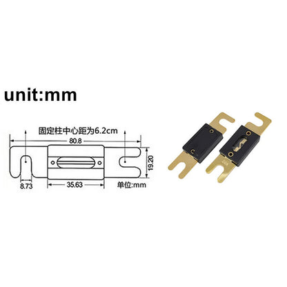 ANL Fuse Holder Transparent/Black Car Fuse Holder and ANL Fuse 30A-500A Bolt-on Fuse Holder  Automotive Audio Fuse