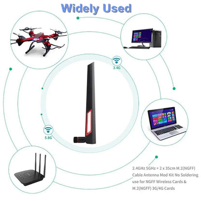 WIFI Antenna 2.4Ghz 5Ghz 5.8Ghz 12Dbi Signal Booster Antenna RP SMA Male Universal Antena Wifi for Amplifier WLAN Router