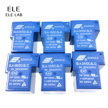 ‌SLA Relay 05VDC 09VDC 12VDC 24VDC 48VDC 30A Power Relay with 4Pin 5Pin 6Pin for High-Current Switching