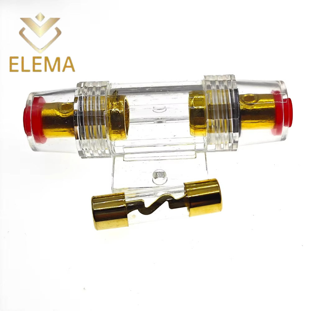 Auto Car Fuse Holder Block 10A/20A/30A/60A/80A/100A 10*38mm AGU Fuse Holder Audio In Line AMP Amplifier Gold Plated Fuse Holder