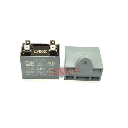 ‌Original BMBAI CBB61 450V AC Air Conditioning Fan Motor Starting Capacitor 4Pin 1UF/1.2UF/1.5UF/2UF/2.5UF/3UF/3.5UF/4UF/4.5UF/5UF/6UF