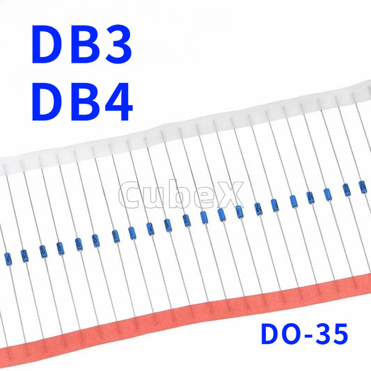 50Pcs DB3/DB4 Bidirectional Trigger Diode DO-35 High-Precision Trigger Device Blue (Industrial-Grade DIAC/Dimmer & Speed Control Component)