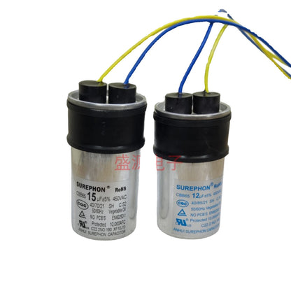 ‌Original Manufacturer CBB65 Washing Machine Starting Capacitor, Aluminum Shell 12UF15UF, Compatible with Haier, Midea, Little Swan‌
