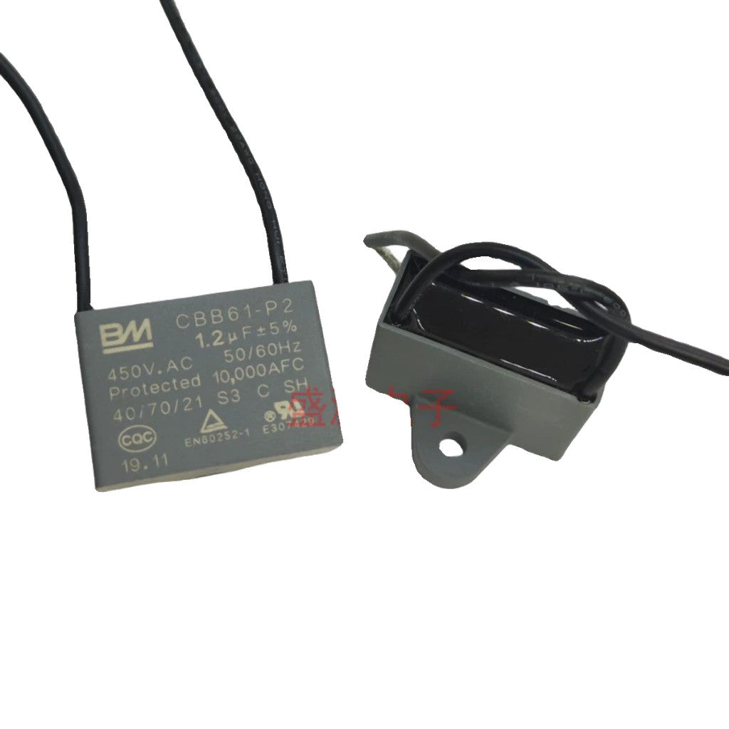 ‌Original CBB61 450V Capacitor 1UF 1.2UF 1.5UF 1.8UF 2UF 2.2UF 2.5UF 3UF 3.5UF 4UF 5UF 5.5UF 6UF 6.5UF 7UF 8UF 10UF for Fans, Range Hoods – Explosion-Proof Flame-Retardant