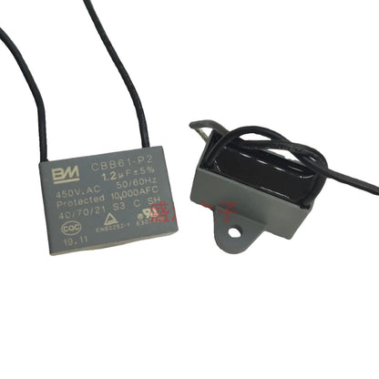 ‌Original CBB61 450V Capacitor 1UF 1.2UF 1.5UF 1.8UF 2UF 2.2UF 2.5UF 3UF 3.5UF 4UF 5UF 5.5UF 6UF 6.5UF 7UF 8UF 10UF for Fans, Range Hoods – Explosion-Proof Flame-Retardant