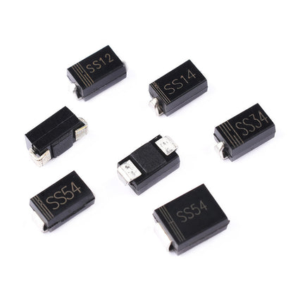 100/50Pcs SS12 SS14 SS24 SS26 SS36 SS54 SS110 M1 M2 M7 SMA Packages SMD Schottky Rectifier Diodes