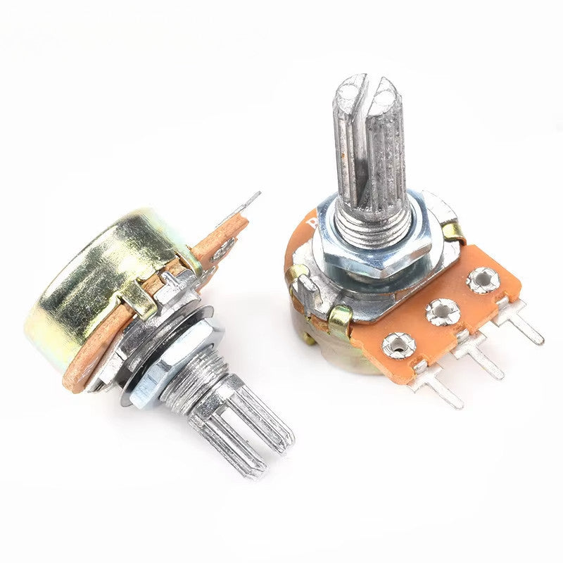 5Pcs WH148 Potentiometer 3Pin 6Pn Shaft Length 15mm Amplifier Dual Stereo Potentiometer 1K 2K 5K 10K 50K 100K 500K