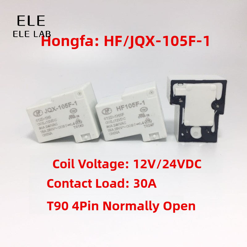 Power Relay Heavy-Duty Automotive / Industrial Relay HF/JQX-105F-1 4Pin 5Pin 12V 24V 220V HF2150-1A-12DE HF2150-1A-24DE for Trucks / Generators / Control Panels