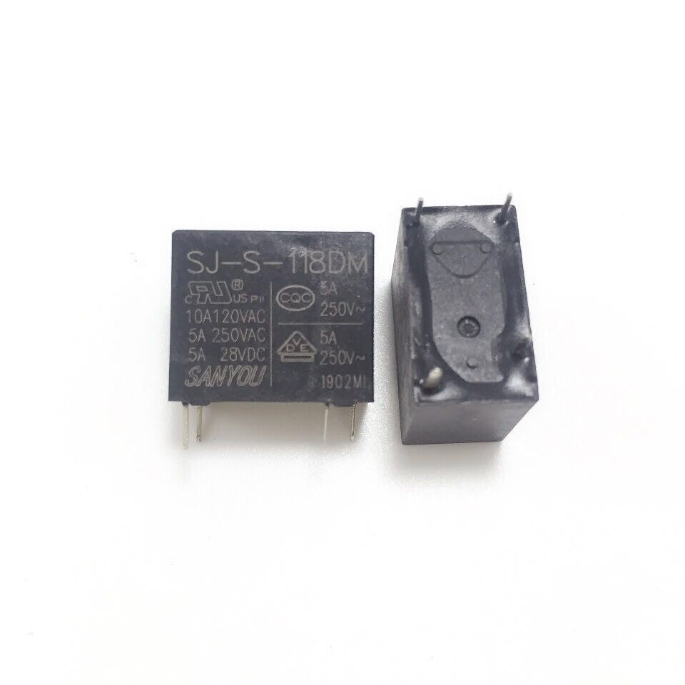 2Pcs SANYOU SJ-S Relay 4Pin Automotive Relay Universal Power Relay SJ-S-105DM 109 112 118 124DMH