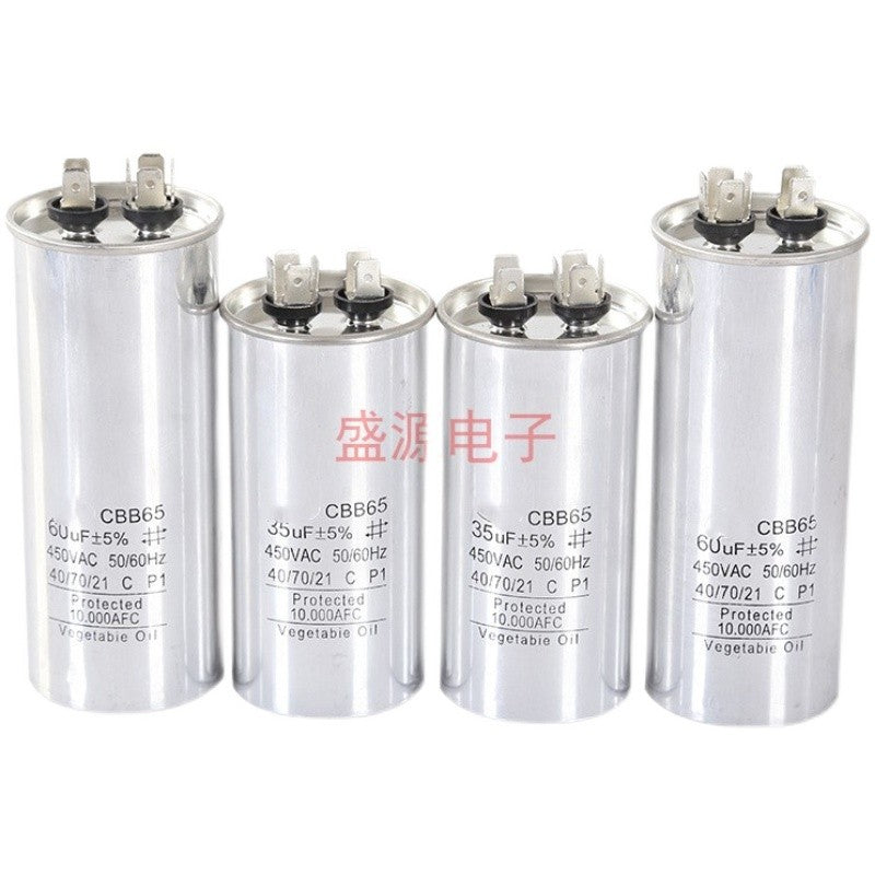 ‌CBB65 450V Air Conditioner Compressor Start Capacitor 20UF 25UF 30UF 35UF 40UF 45UF 50UF 55UF 60UF Explosion-Proof