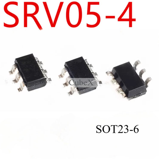 SRV05-4 SRV05-4.TCT Unidirectional TVS ESD Protection Diode SOT23-6 5V Transient Voltage Suppressor for High-Speed Interface Protection