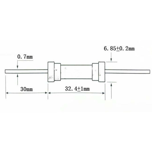 ‌Ceramic Fuse 6x30mm with Leads 10A 15A 20A 30A 500V High-Current Fuse for Over-Current Protection