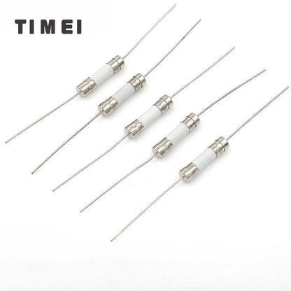10/5pcs Ceramic Fast-Acting Fuse with Leads 5x20mm 0.5A 1A 2A 3.15A 4A 5A 6A 6.3A 8A 10A 12A 15A 20A 25A 30A