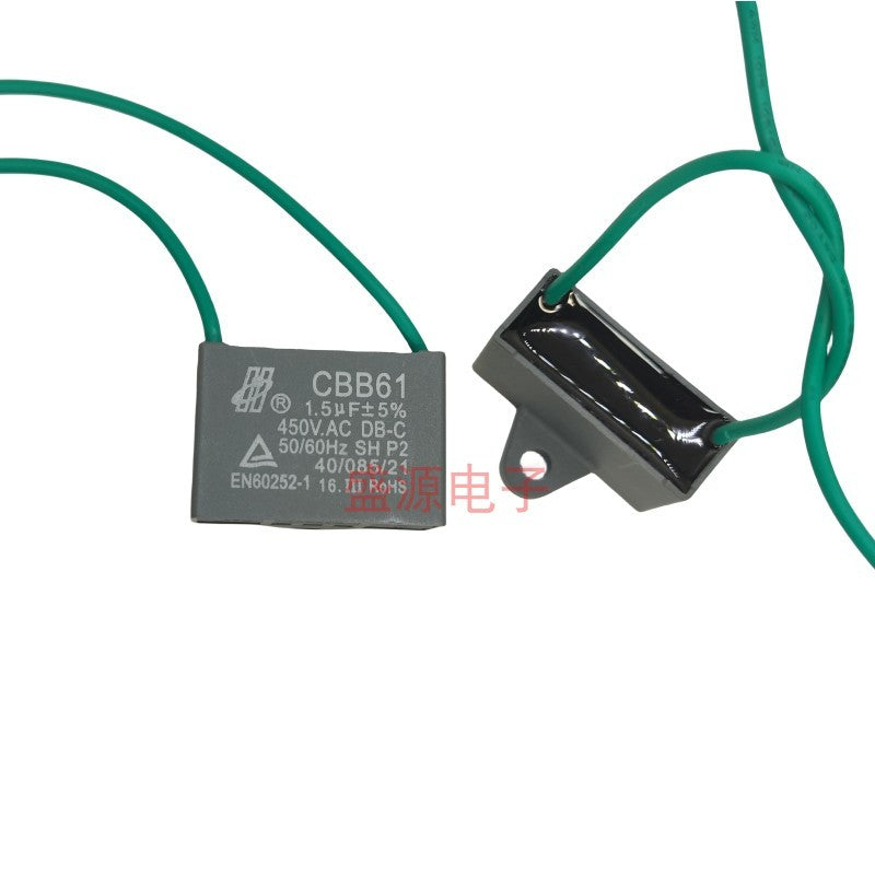 ‌Original CBB61 450V Capacitor 1UF 1.2UF 1.5UF 1.8UF 2UF 2.2UF 2.5UF 3UF 3.5UF 4UF 5UF 5.5UF 6UF 6.5UF 7UF 8UF 10UF for Fans, Range Hoods – Explosion-Proof Flame-Retardant