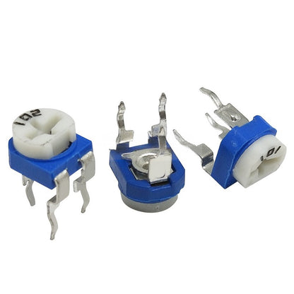 20Pcs RM065 Horizontal Blue White Potentiometer Precision Adjustable 100R 200R 500R 1K 2K 5K 10K 20K 50K 100K-1M