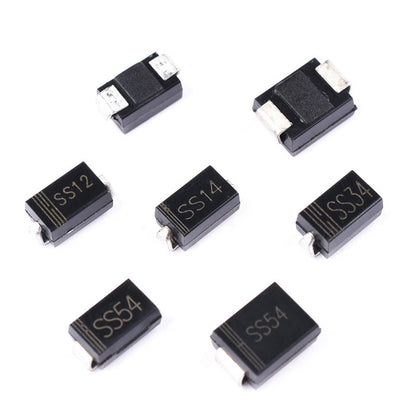 100/50Pcs SS12 SS14 SS24 SS26 SS36 SS54 SS110 M1 M2 M7 SMA Packages SMD Schottky Rectifier Diodes