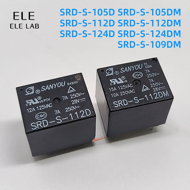 2Pcs Original SANYOU SRD-S Series Relay 5V/9V/12V/24V DC SRD-S-105DM SRD-S-109DM SRD-S-112DM SRD-S-124DM SRD-S-105D SRD-S-112D SRD-S-124D
