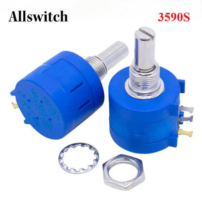 2/1Pcs 3590S Multiturn Potentiometer 500 1K 2K 5K 10K 20K 50K 100K Ohm Potentiometer Adjustable Resistor 3590 102 202 502 103