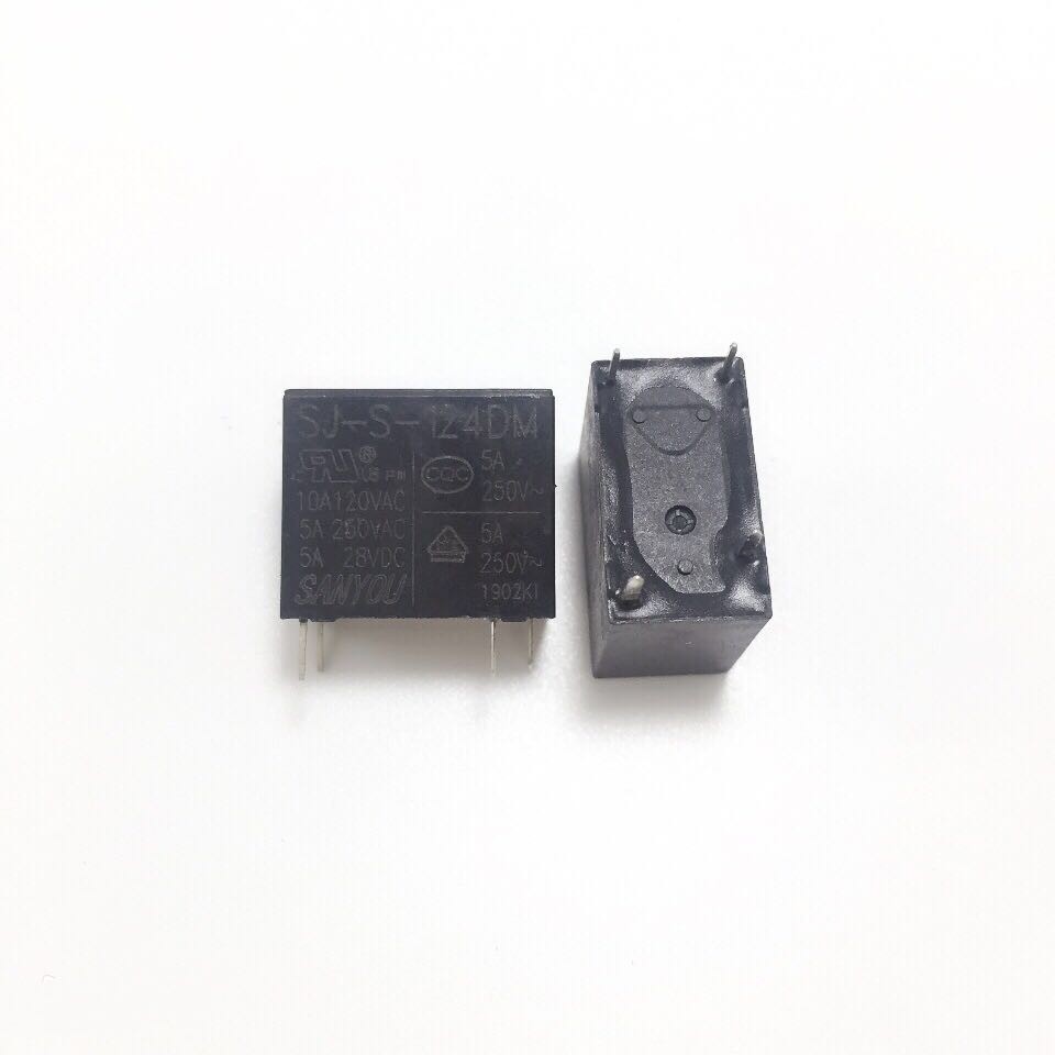 2Pcs SANYOU SJ-S Relay 4Pin Automotive Relay Universal Power Relay SJ-S-105DM 109 112 118 124DMH